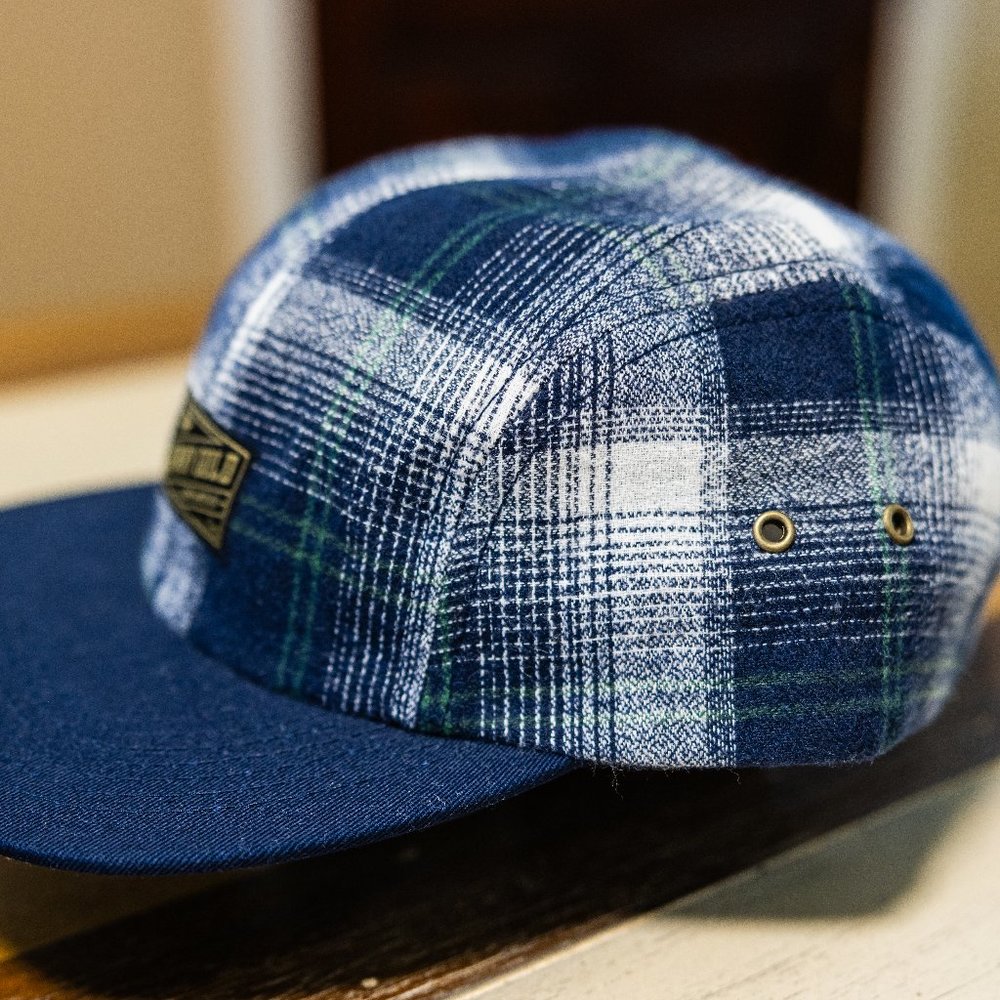 Benny Gold - Benny Gold - Blue 6-Panel Flannel Leather Strapback Hat